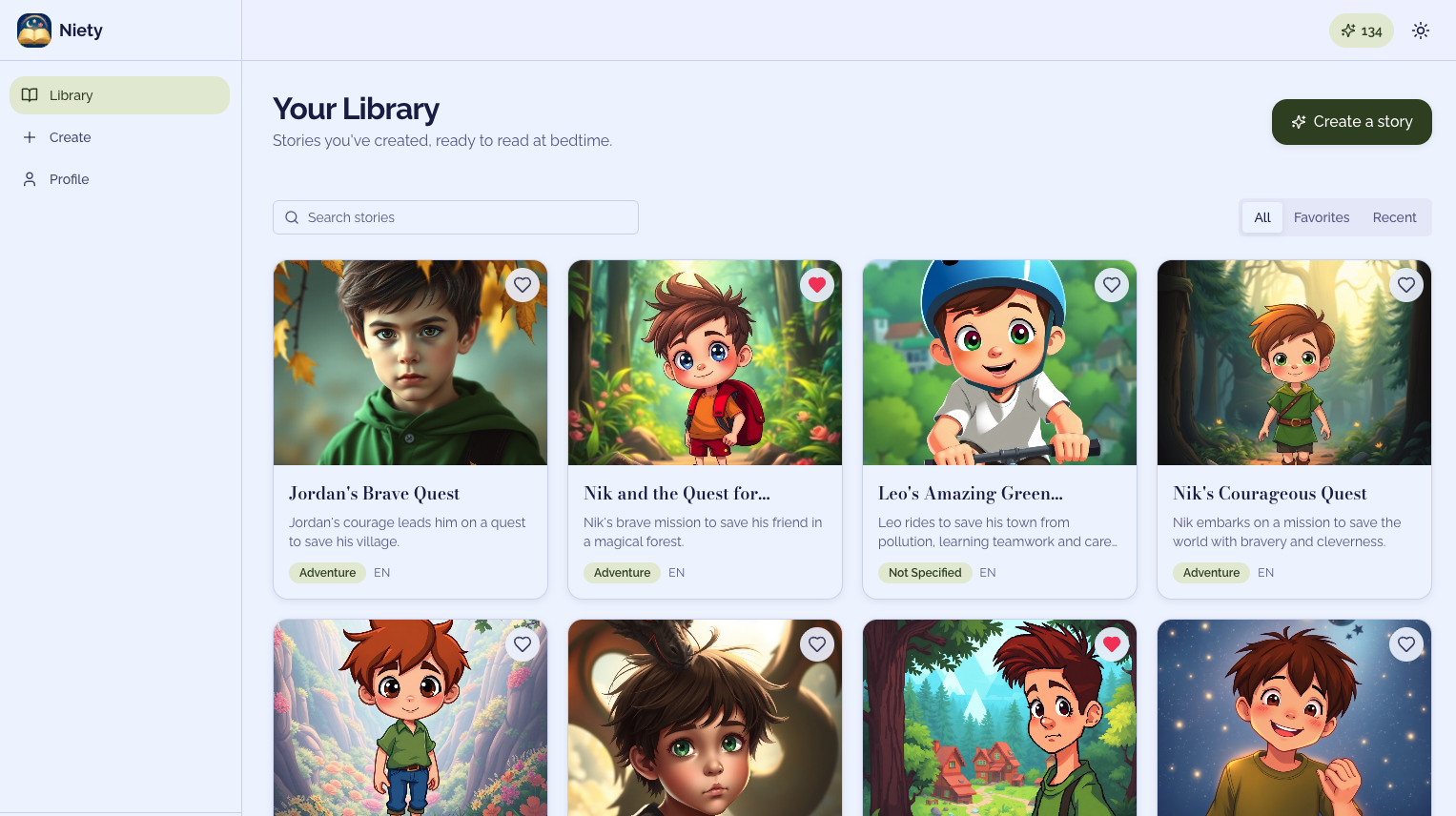 Whylo web app — story library